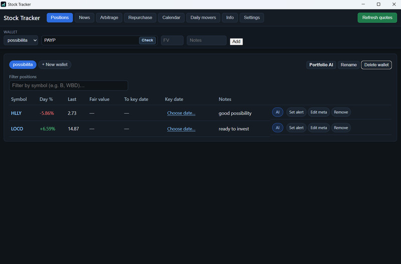 Software advisor, stock tracker , advisor, investment manager, market analyzer gallery