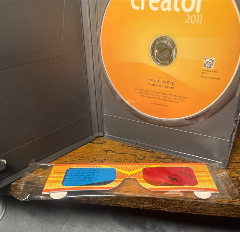 Roxio Creator 2011 Software Windows Video Audio Photo Editing 3-D Glasses W/Key gallery