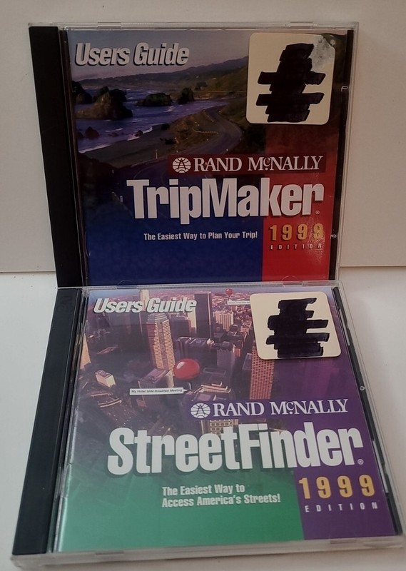 Rand McNally TripMaker & Streetfinder 1999 Edition CD Users Guide Travel Maps x2