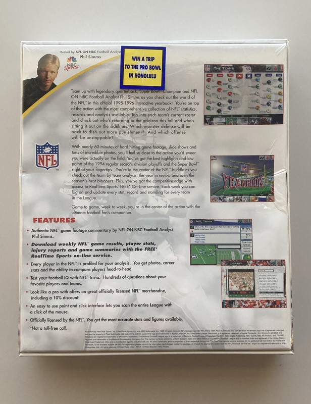 NBC Sports Official NFL Yearbook PC CD-Rom '95 / '96 PC Game (1995) - New Sealed gallery