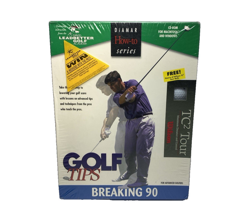 Wilson TC3 Tour Balls and Golf Tips Breaking 90 MAC/PC 1995 CD