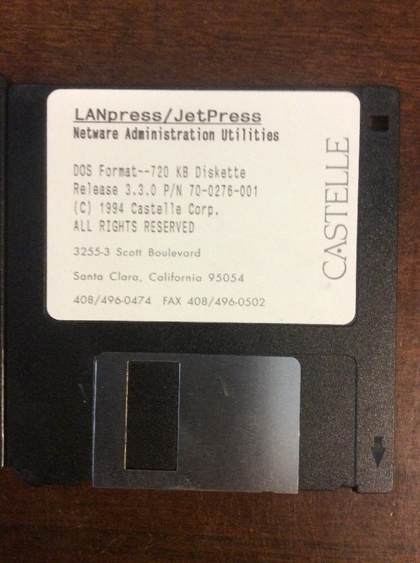 Castelle Landpress Jetpress UNIX Administration Utilities Ver 3.3.0 3.5" Floppy gallery