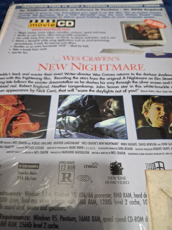 New Nightmare Elm Street Sirius Movie CD Wes Craven's For Windows 95 And 3.1 gallery
