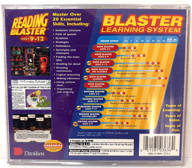Reading Blaster Ages 9-12 (Windows/Mac, 1997)
