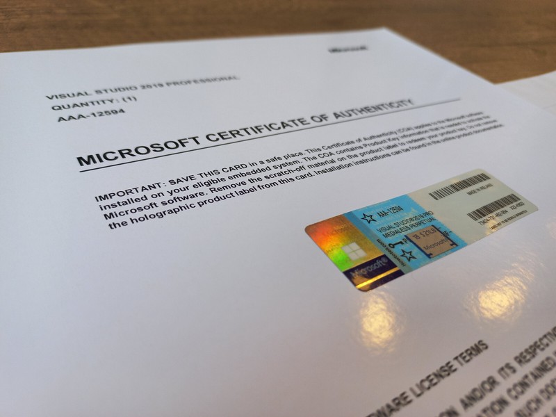 Microsoft Visual Studio 2019 Professional CoA AUTHENTIC License AAA-12594 gallery