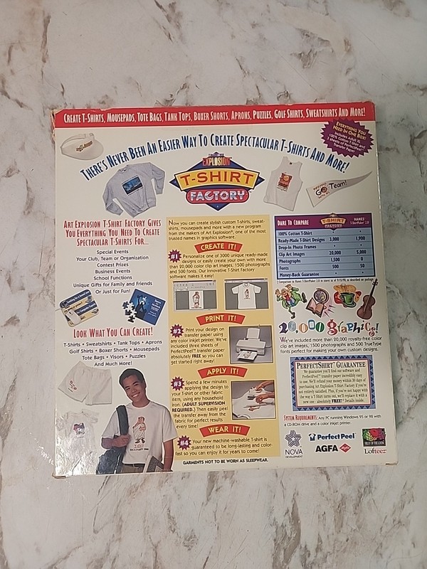 Art Explosion T-Shirt Factory Windows PC CD print designs 1999 shirt apparel New gallery