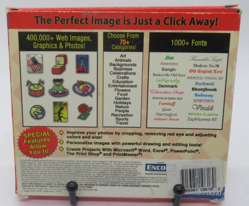BRODERBUND - CLICKART 400,000 IMAGES & FONTS PC DVD-ROM, 70+ CATEGORIES, WIN XP gallery