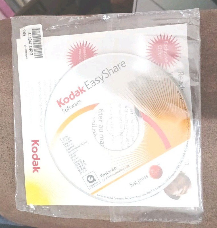 Kodak EasyShare Software Version 6.0 Disc CD for Windows & Macintosh SEALED NIB gallery