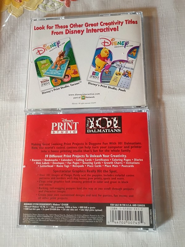 Disney 101 Dalmatians Print Studio (PC, 1997) & Magic Artist Studio ( PC 1999) gallery
