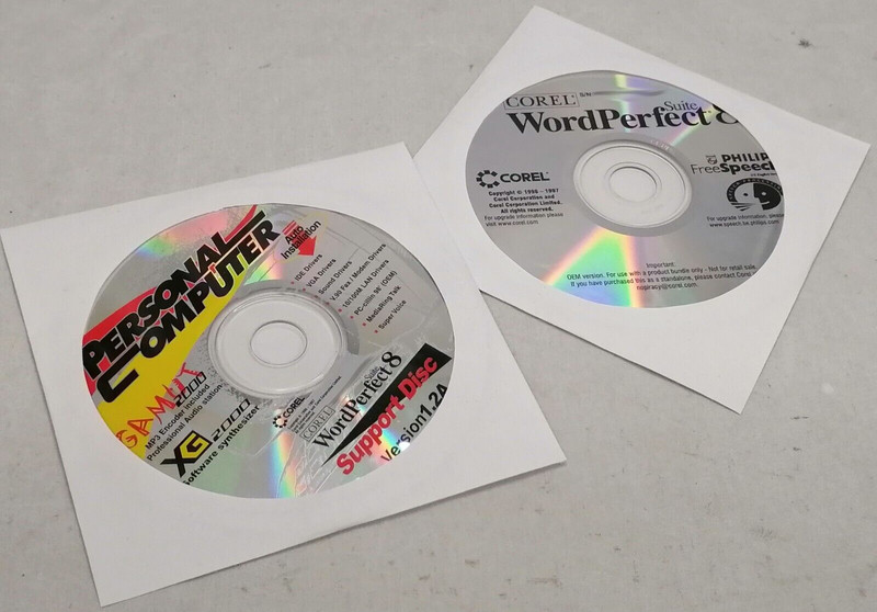Vintage 1997 Corel Word Perfect Suite 8 Disc Set