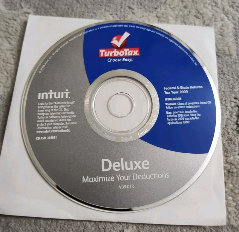 Intuit TurboTax Deluxe Tax Preparation CD Windows & Mac Federal & State 2009 gallery