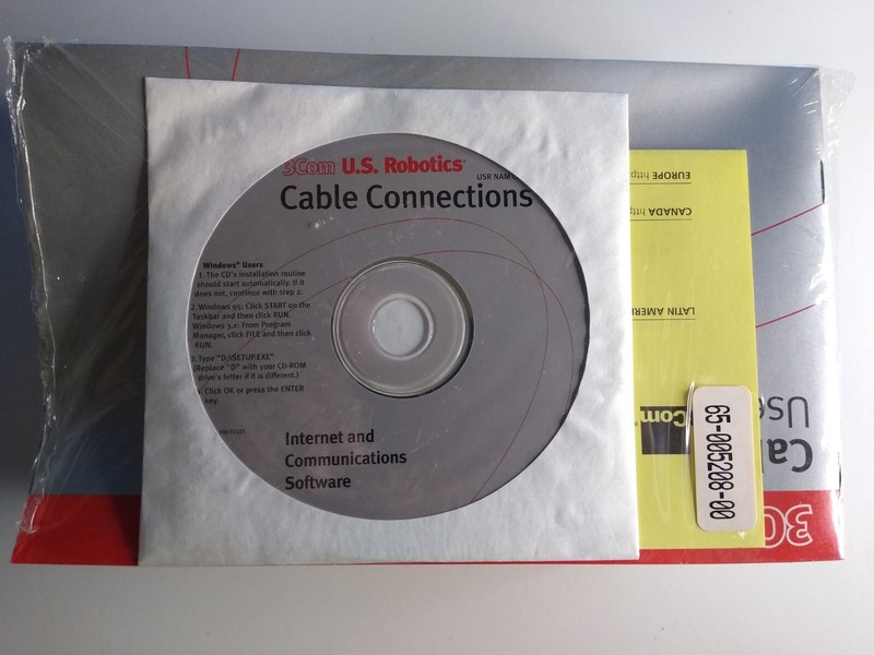 3COM U.S. Robotics Cable Connections Internet and Communications Software – CD