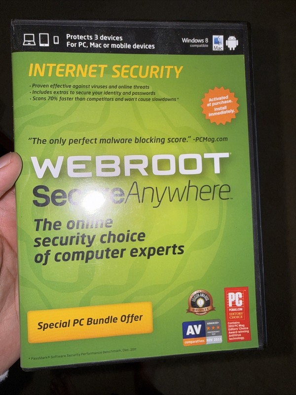 Webroot Secure Anywhere Internet Security DVD New Factory Sealed
