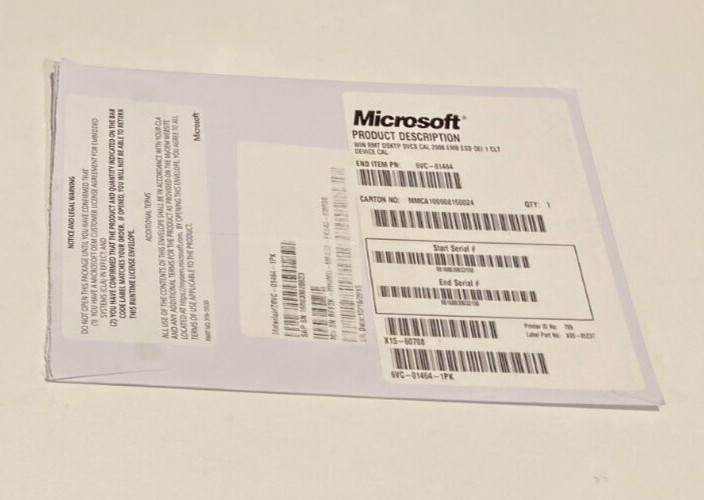Windows Server 2008 EMB Remote Desktop services CAL RDS 6VC-01464