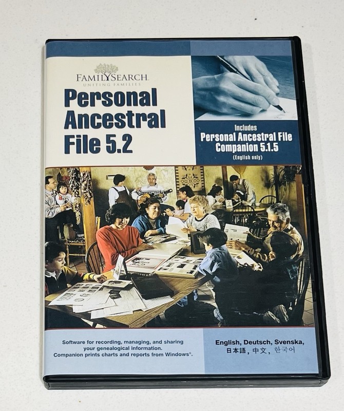 Personal Ancestral File 5.2 – CD-ROM -Family Search – Latter-day Saints