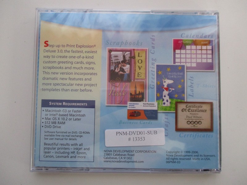 Print Explosion Deluxe 3.0 MAC DVD Design Custom Greeting Cards and More NEW gallery
