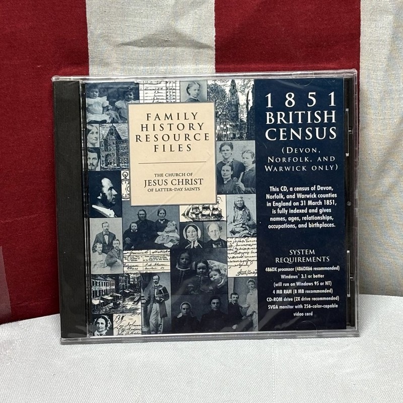1851 BRITISH CENSUS Devon & Norfolk CD-Rom Warwick NWT genealogy 1997