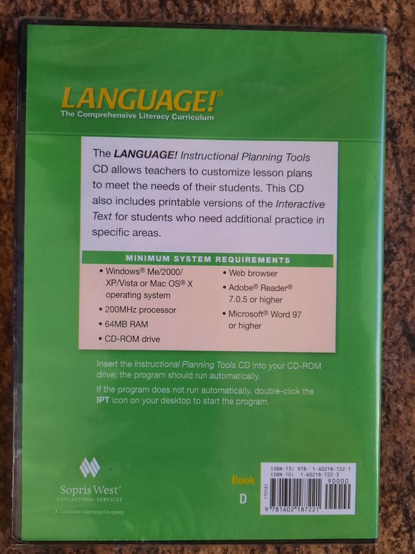 LANGUAGE Instructional Planning Tools, Book D9 CD-ROM) gallery
