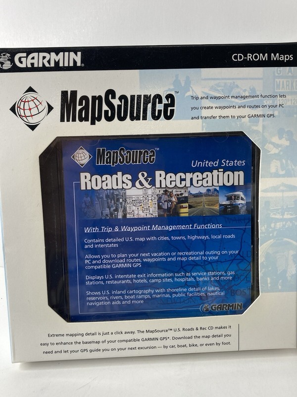 VINTAGE GARMIN MAP SOURCE UNITED STATES Roads & Recreation CD – ROM 2002