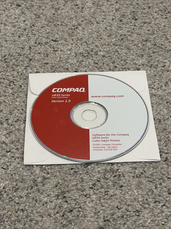 Printer Compaq IJ650 Series Software CD Disc Version 1.0