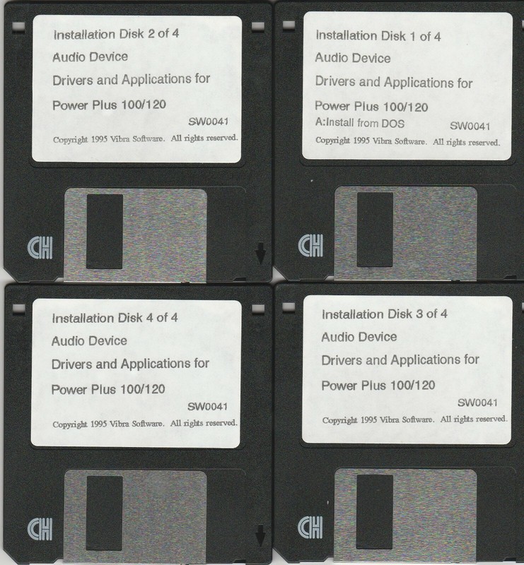 Power Plus 100/120 by Vibra Software Drivers & Applic ~ 3.5 disk set of 4 ~ 1995