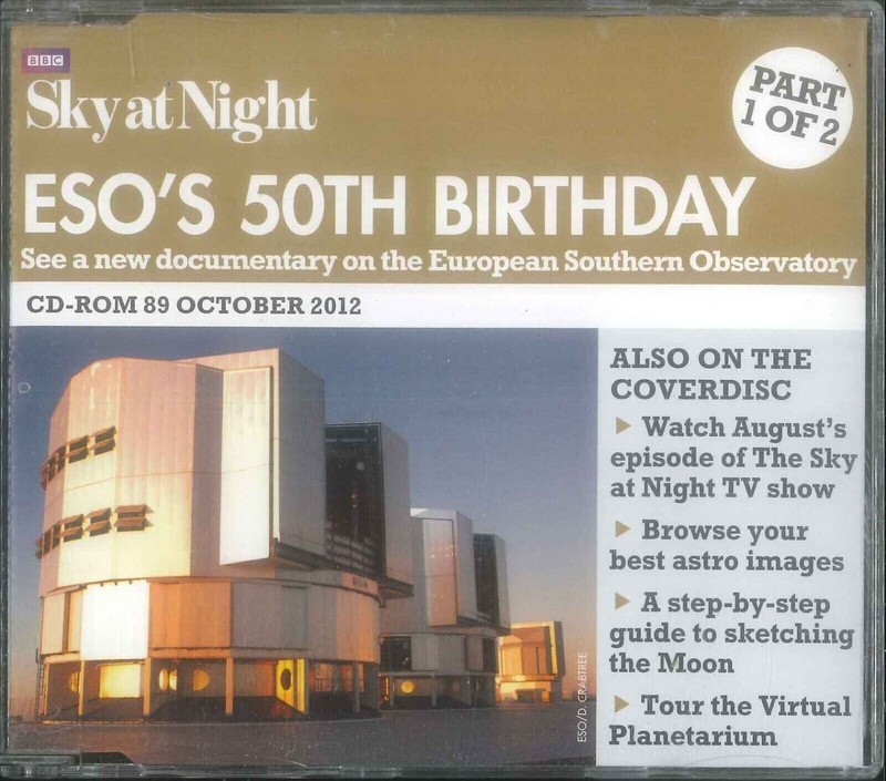 BBC Sky at Night CD-ROM, ESO's 50th Birthday, #89 October 2012, Windows, Mac