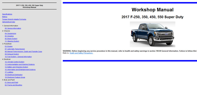 2017 Ford F250 F350 F450 F550 Platinum Truck Factory Service Repair Manual USB