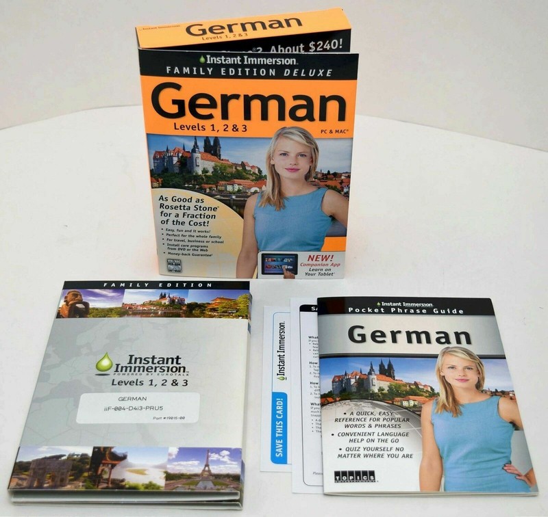 NEW Instant Immersion Family Edition Deluxe German Levels 1 2 3 PC/Mac/Tablet gallery