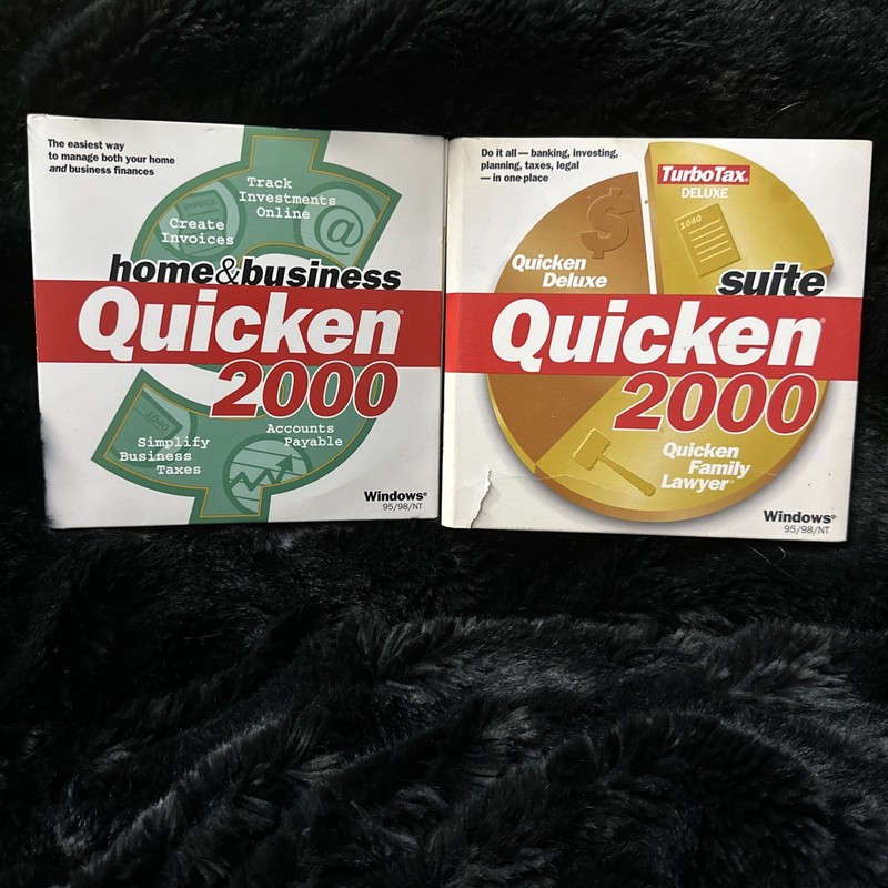 Lot Of 2 Quicken Home & Business Quick Deluxe Suite 2000 PC Software Invoicing 