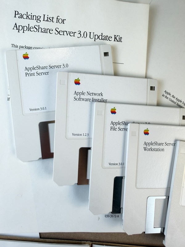 AppleShare Server 3.0 Complete Boxed Set + Update Kit Disks Manuals Macintosh gallery