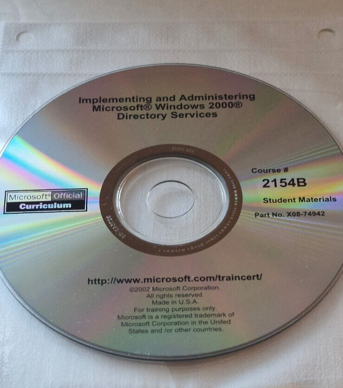 2 CDs Implementing Microsoft Windows 2000 directory Services Course 2154B gallery
