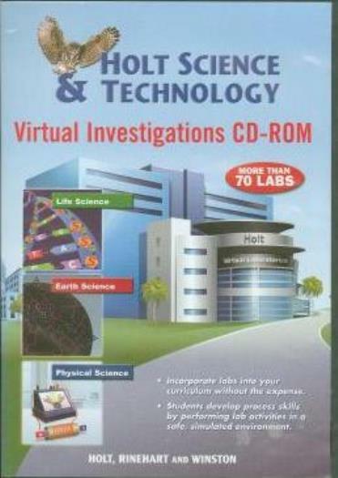 Holt Science Technology Virtual Investigations PC MAC CD life earth physical BOX