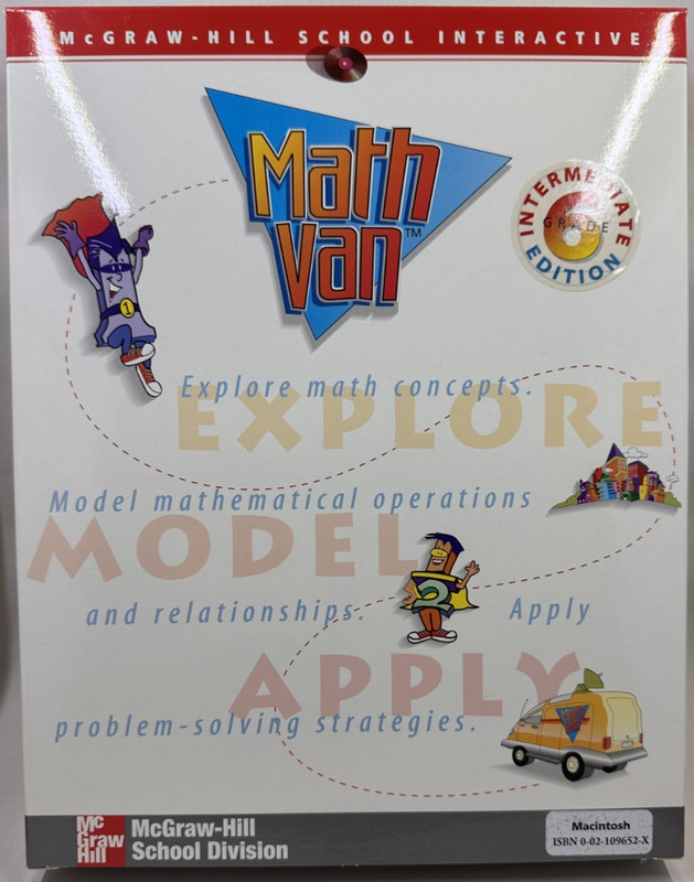 Math Van Intermediate Edition CD-ROM McGraw-Hill Vintage Educational Software