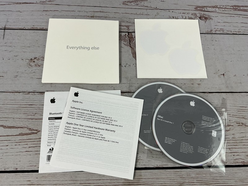 Apple Mac OS X 10.5.2 Leopard iMac Install Discs 1 & 2 Software Kit w/ Stickers