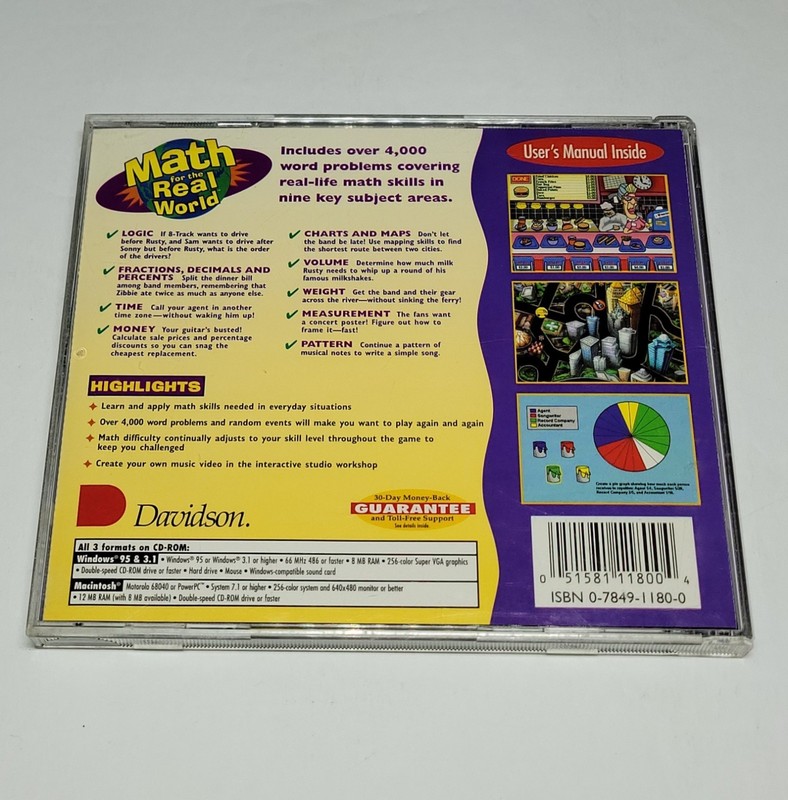 Davidson Math (Blaster) for The Real World PC MAC CD VintageEducational Software gallery