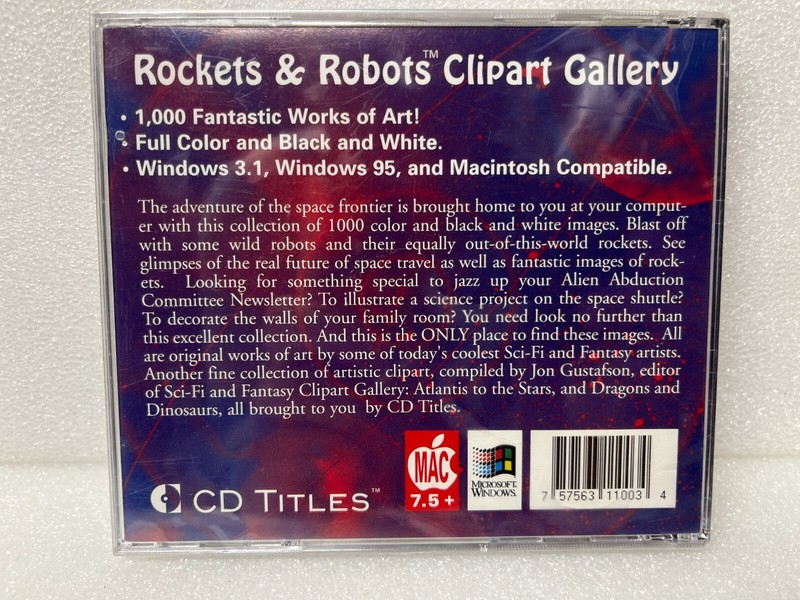 Rockets And Robots Clipart Gallery - Vintage 1997 CD Titles Win 95 Mac 7.5+ gallery