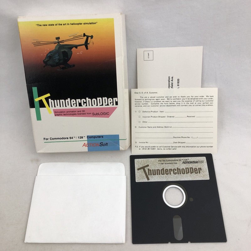 Thunderchopper Commodore 64 / 128 C64 TC1 Game