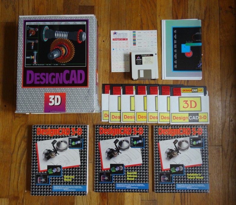Vintage MS-Dos Floppy Disc DesignCAD 3D Software IBM PC