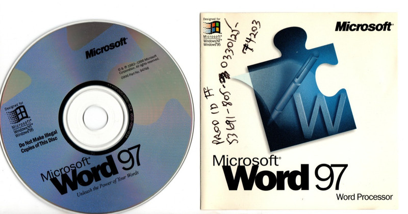 Microsoft Word 97 Word Processor CD w/ Product Key