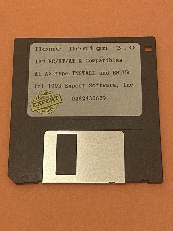 Home Design. 1993 Expert Software, Inc. 3.5’ Floppy Disc. Preowned Vintage Item
