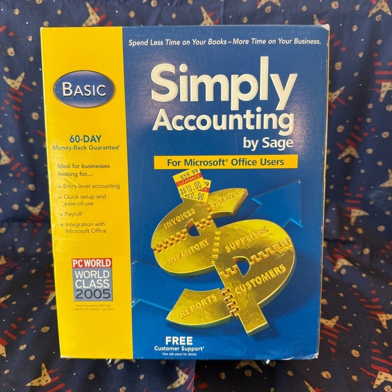 New Sealed Simply Accounting by Sage Basic Vintage Accounting Software Box