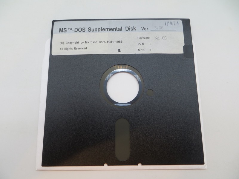 5.25″ Floppy Disc MS-DOS Supplemental Disk Ver. 3.30 1986 Microsoft Computer