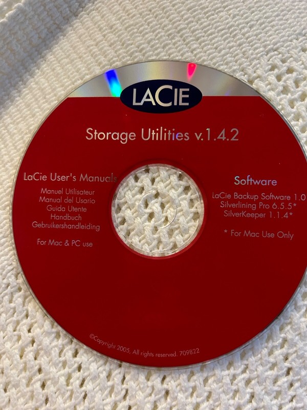 Lacie Storage Utilities v.1.4.2 Software CD for Mac