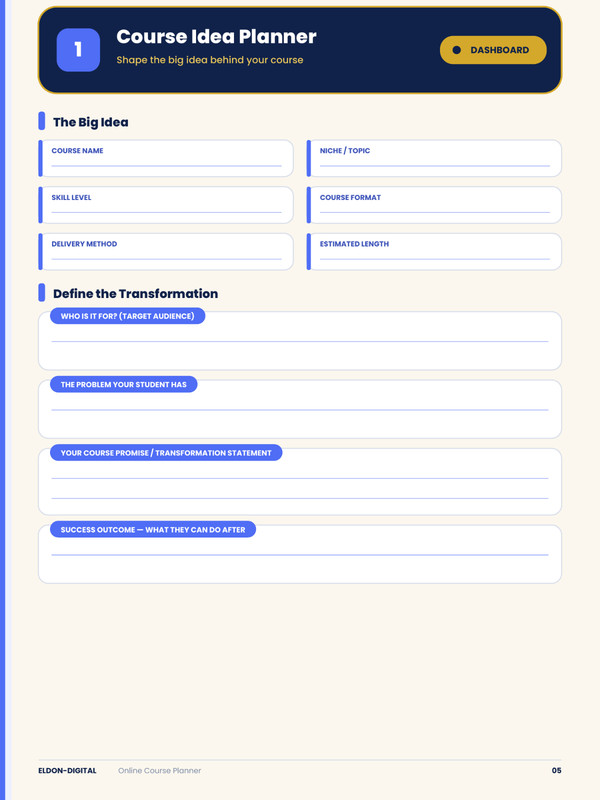 Online Course Planner Digital Template GoodNotes Hyperlinked PDF iPad Planner gallery