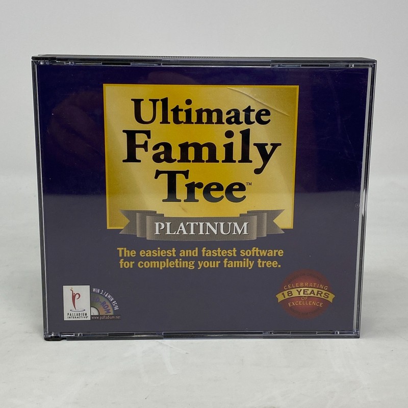 1998 Ultimate Family Tree PLATINUM Software PC – Genealogy – 4 CD ROM set