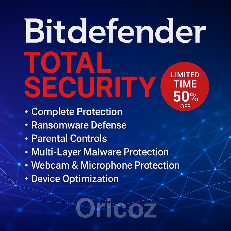 Bitdefender Total Security 2026 – 1 Year 3 Devices – Windows, Mac, Android, iOS