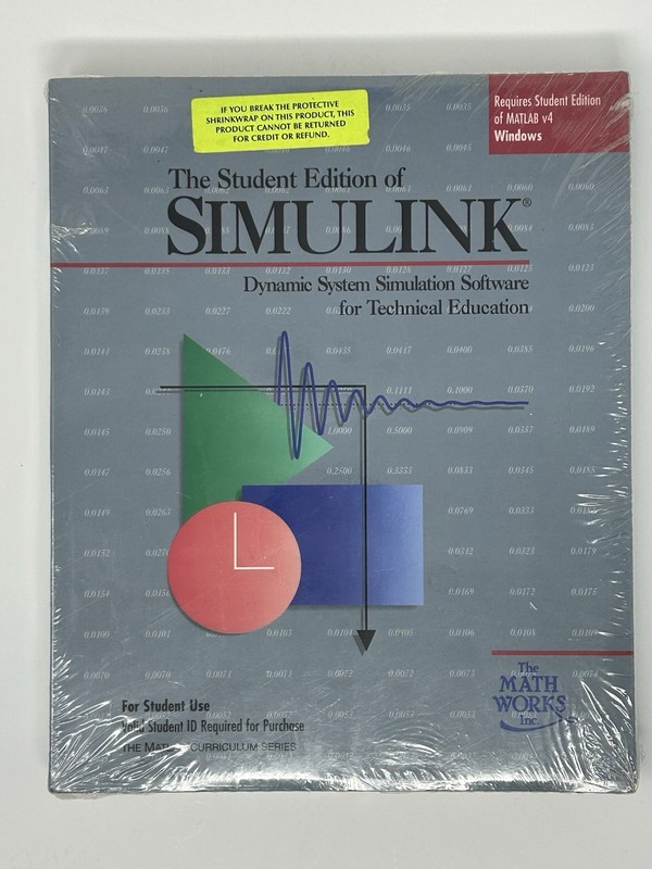 Student Edition of SIMULINK Computer Software MATLAB v4 Windows 1996 SEALED NEW