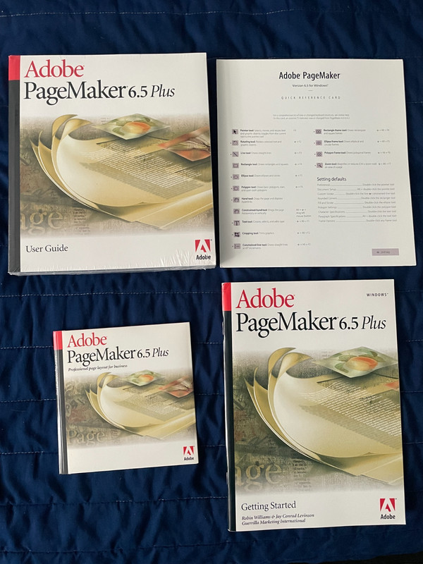 Adobe PageMaker 6.5 Plus Windows Software Set User Guide 2 Discs Serial Vintage