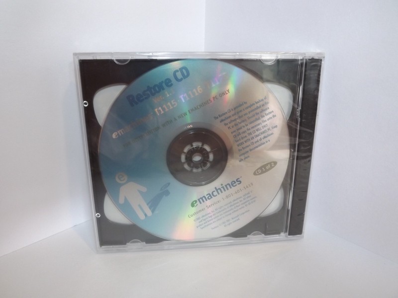 Restore CD emachines Version 1.1 T115, T1116, T1120 SEALED!