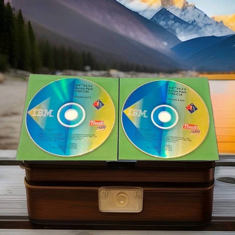IBM AIX V4.3.2 Bonus Pack 5765-C34 • UNIX Software • 2-CD Set Vol 1 & 2 gallery